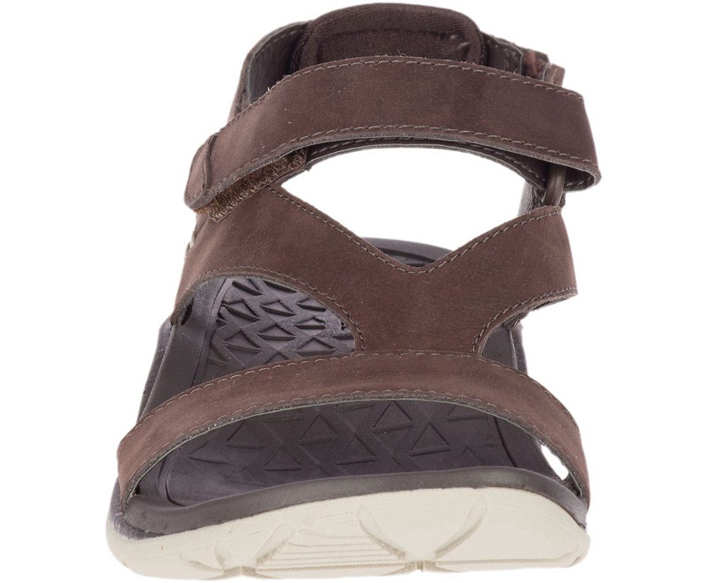 Merrell Sandals Brown - Trailway Backstrap Leather - Womens 92RCOKVHQ